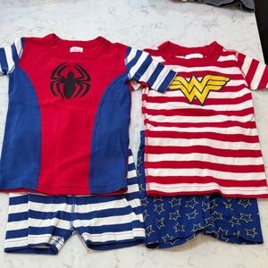 Bundle of Marvel Superhero Kids Pajama Sets - short sleeves